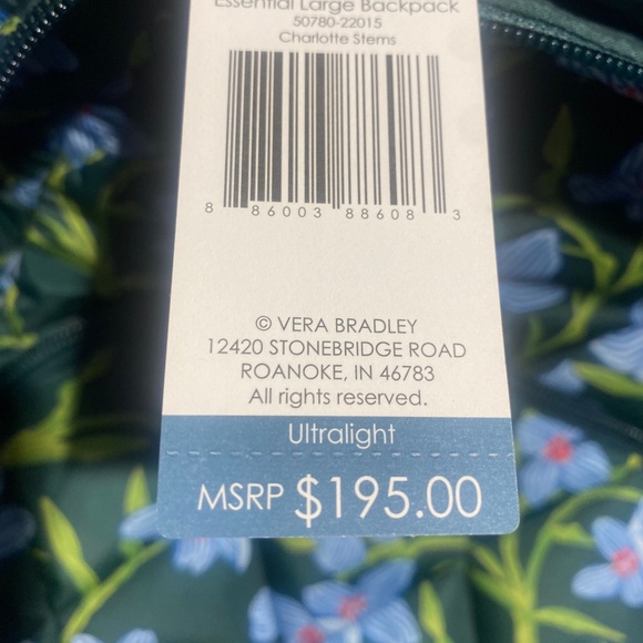 Vera Bradley Essential Large Backpack “Charlotte Stems” main image 7